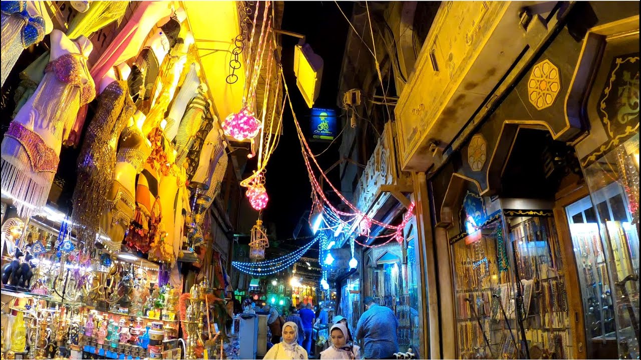 4K  Le Caire en Egypte,  Khân el Khalili, le grand souk