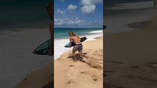 Skimboarding Perfect Shorebreak In Hawaii