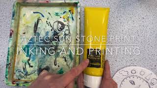 Aztec Sun Stone Print- Inking and printing Guía
