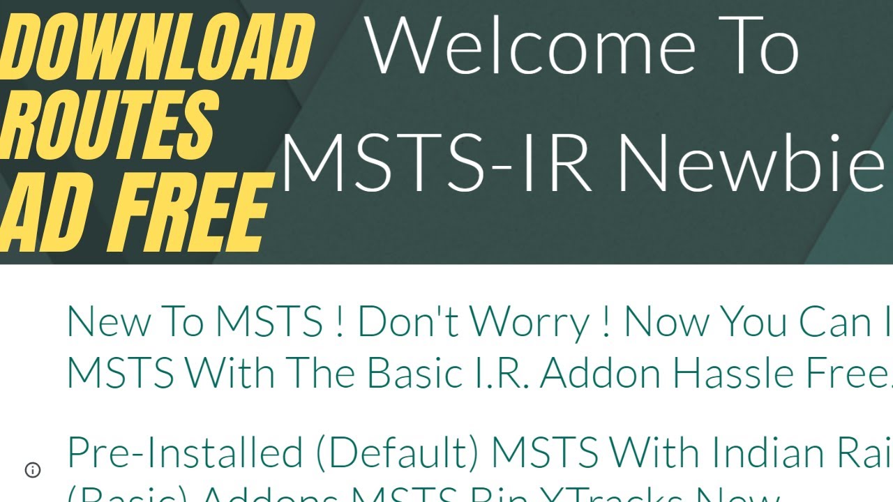 How to Downlaod Free Indian Addons for MSTS OR from MSTS-IR Newbie website AD free/Virus free