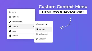 Custom Context Menu in HTML CSS and JavaScript