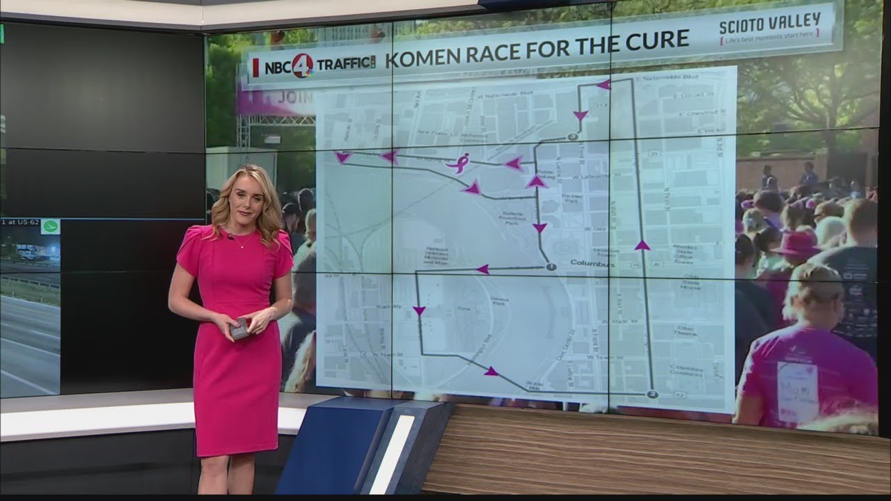 Komen Race for a Cure downtown Columbus road closures - YouTube
