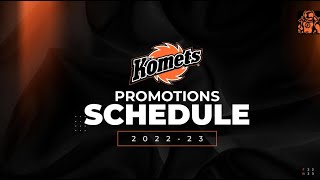 2022-2023 Komets Promotional Schedule