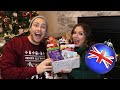 CANADIAN Couple Tries BRITISH CHRISTMAS CANDY!! | Britt&Nick