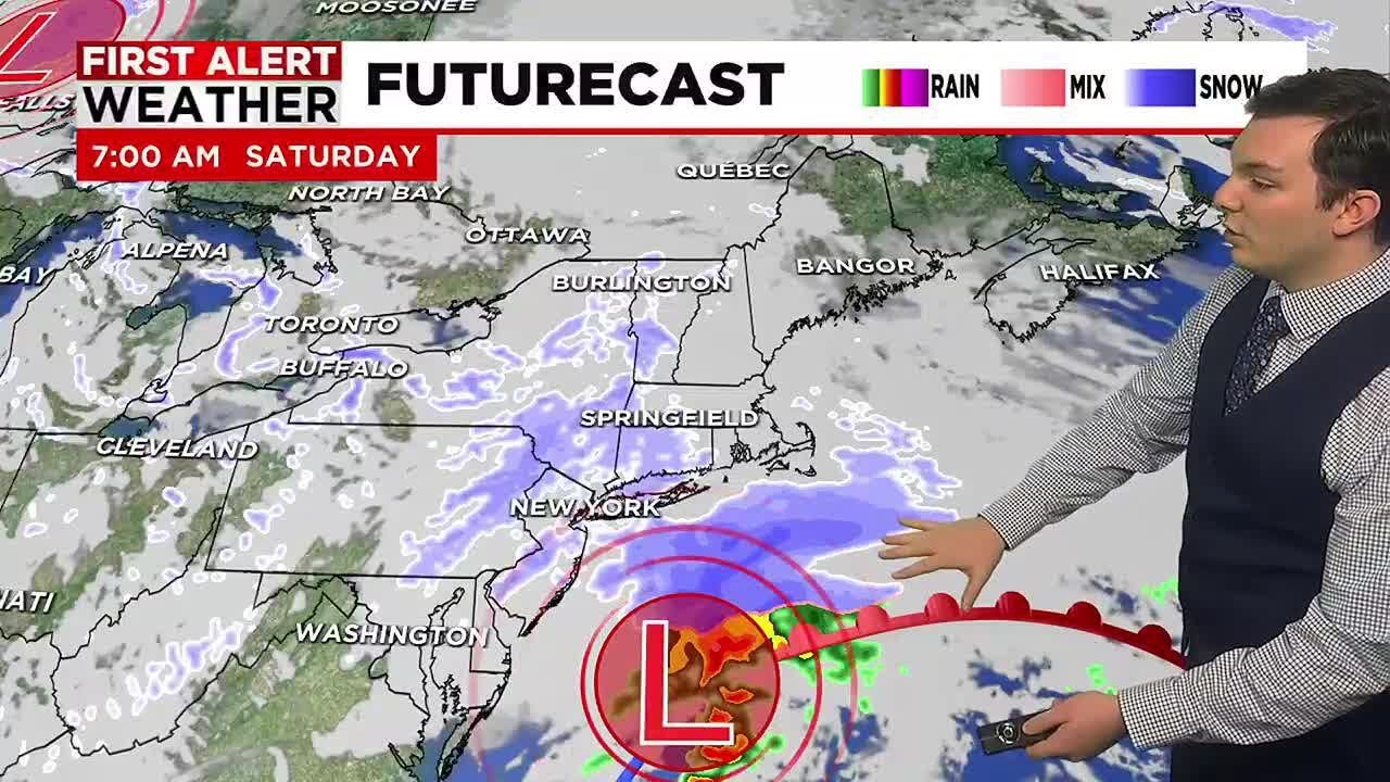 Snow Showers to Start Then Drier for the Rest of the Weekend - YouTube