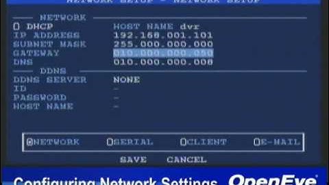 How do I configure the network settings in my E-Series DVR?