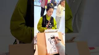 Traditional Beauty Sketch Transformation 😍 | Elegant Girl Portrait Drawing | Satisfying Art #shorts