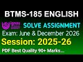 BTMS 185 Solved Assignment 2025-26 English, BTMS 185 Solved Assignment 25-26, BTMS-185 Assignment