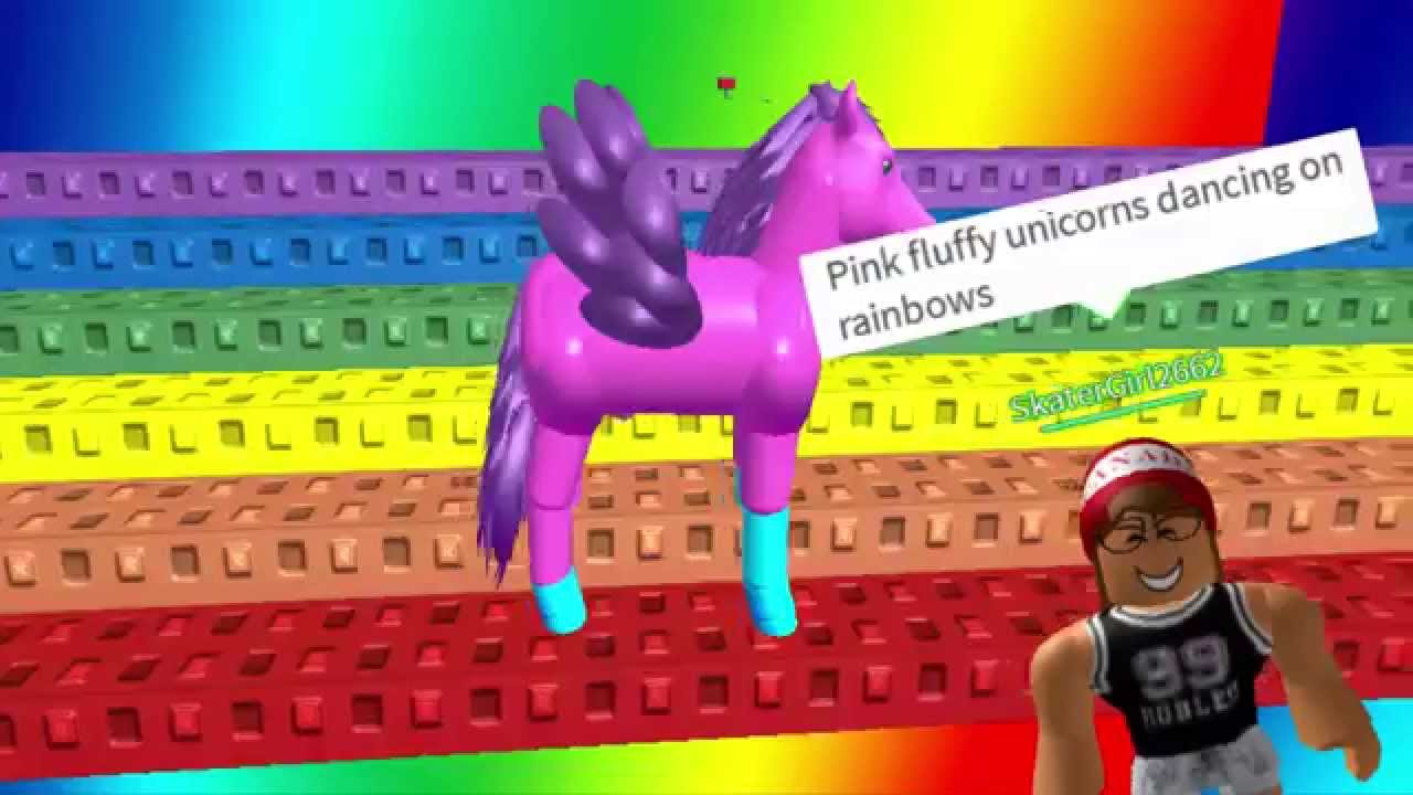 Pink Fluffy Unicorns Dancing On Rainbows A Roblox Music Video Them Roblox Girls - 