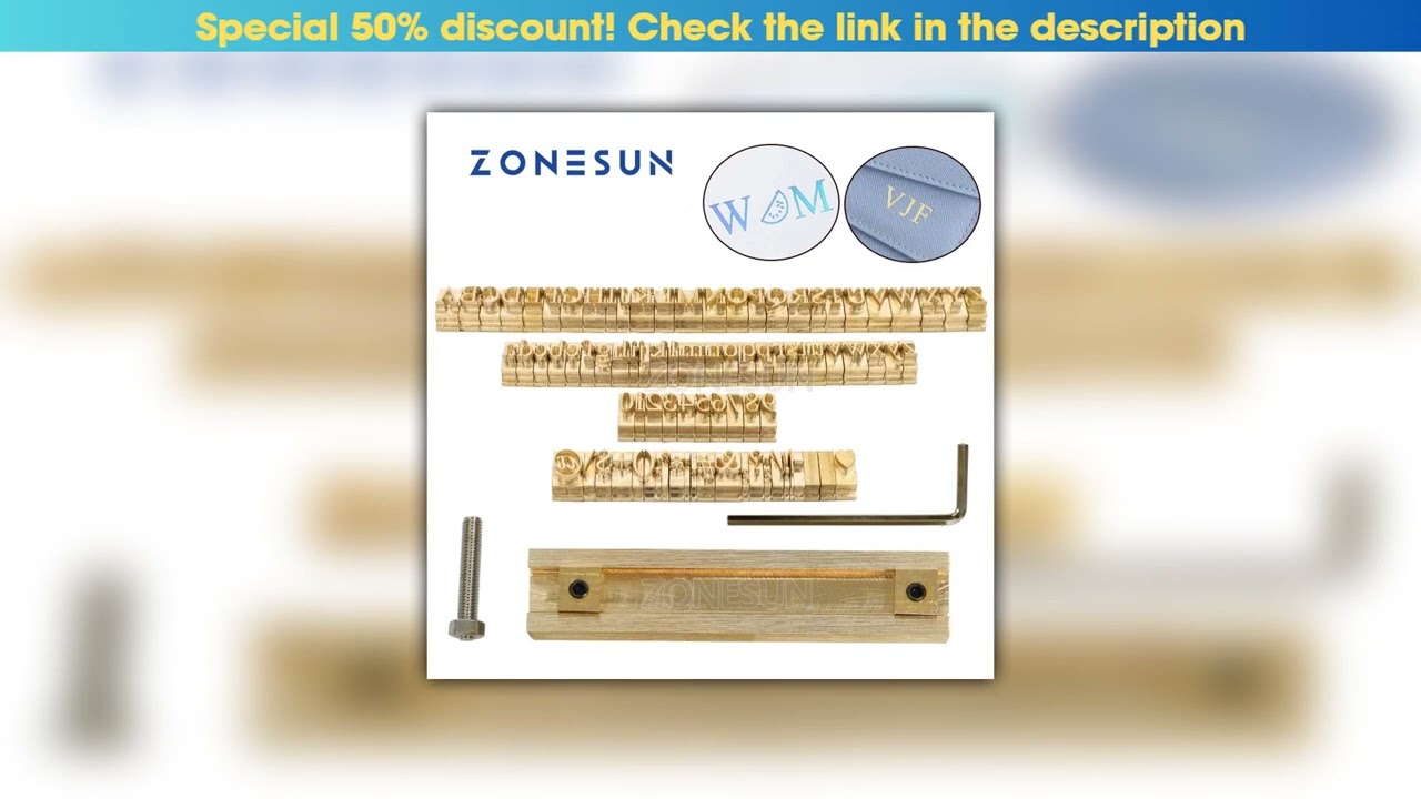 Slide ZONESUN T slot Symbol Leather  Letter Set Craving Tool Branding Iron Machine Mould Die Cut St