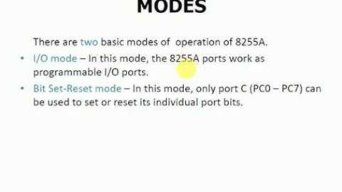 Unit 5: Modes of 8255 PPI  Part-1
