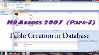 Table Creation in MS Access 2007 by Design View