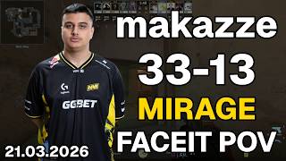 makazze (33-13, 2.54 K/D) Mirage | FACEIT POV DEMO CS2 | Mar 21, 2026 19:15 UTC