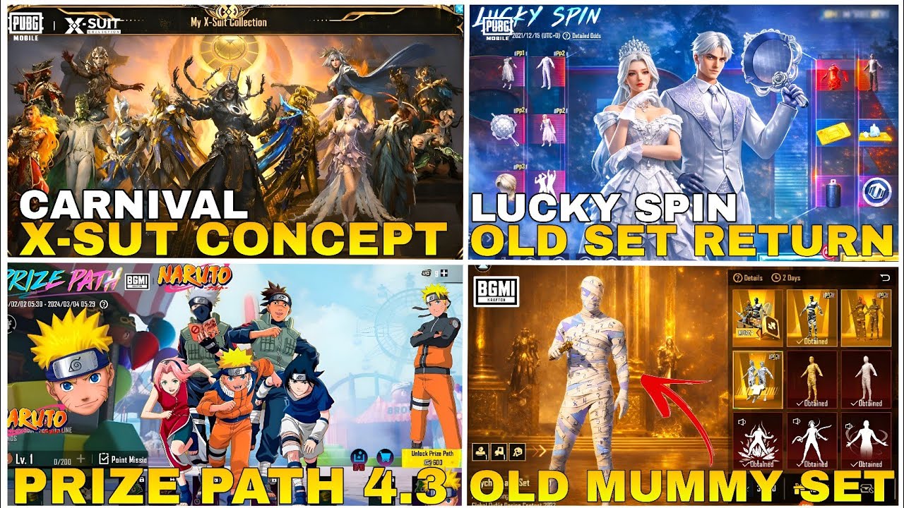 🧿 CARNIVAL X-SUT CONCEPT 4.3 UPDATE | NEXT PRIZE PATH LEAKS | OLD MUMMY SET RETURN | LUCKY SPIN BGMI