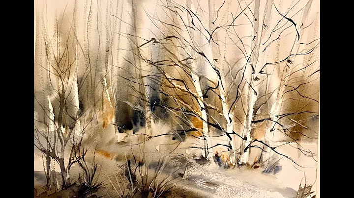 Paint Simple Birch Trees WITHOUT Masking Fluid! Wa...