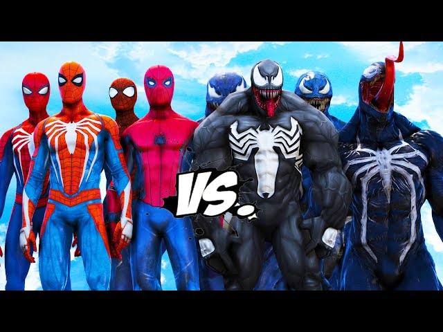 TEAM SPIDERMAN VS TEAM VENOM - EPIC BATTLE class=