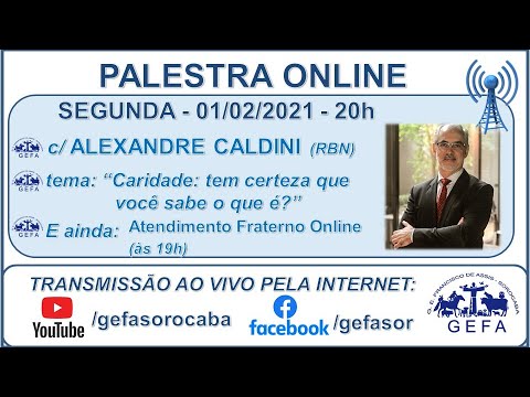 Assista: Palestra online - c/ ALEXANDRE CALDINI (01/02/2021)