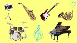 Names of musical instruments in English. Learn musical instruments vocabulary.