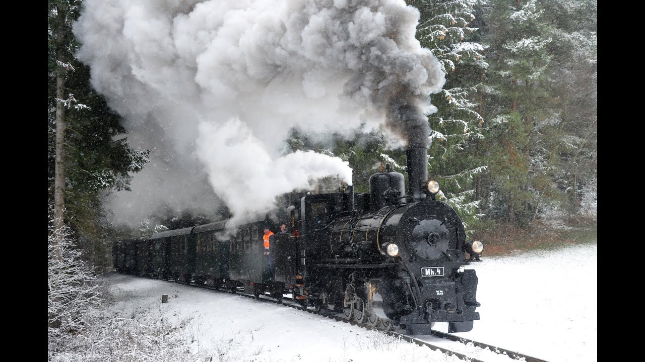 Mh4 ehemalig ÖBB 399.04 von Gmünd nach Langschlag Belastungsfahrt 26.11.2015 (mit viel schleudern)