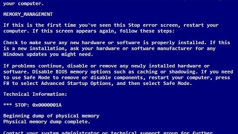 How to fix Bluescreen BCCode: 0x0000001a