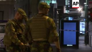 Police remain on scene by Brussels station