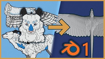 3D Modelling Snow Dragon in Blender | Timelapse | Part 1