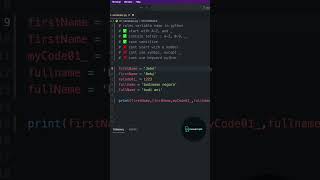 Belajar Python Dasar Untuk Pemula - Rule Variable Lanjutan #shorts #pythonprogramming #coding
