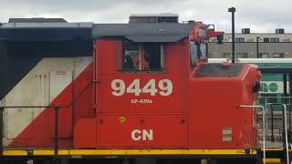 CN L554 EMD GP40-2L 9449 & GP38-2 4936 pulling into Aldershot Yard Terminal Profile