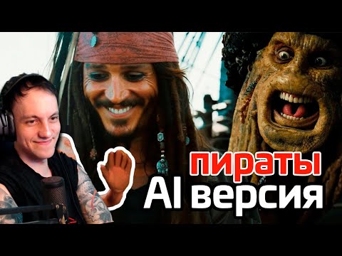 Пираты карибского моря по версии нейросети, AI изменила фильм -  Реакция #реакция #пуп