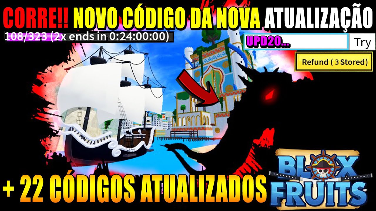 LANÇOU NOVOS CODIGOS !! E TODOS OS CODES QUE ESTÃO FUNCIONANDO no BLOX  FRUITS ( ATUALIZADO ) 