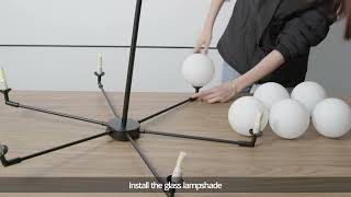 How To Install Neporal 6-Lights Glass Chandelier