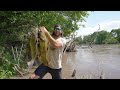 River Fishing Using Set Lines for Flathead Catfish!! (FULL STRINGER)