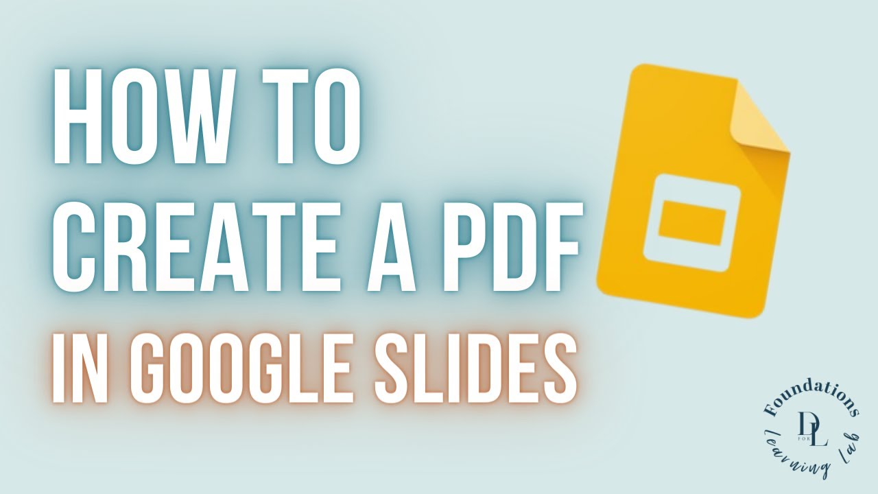 How to Create a PDF in Google Slides - YouTube
