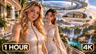 From the Clouds to Space to Deep Rainforest | Living in 2090 | 1 Hour Sci-Fi Ambience 4K