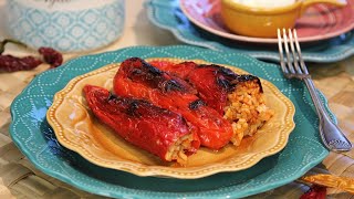 Red Peppers Stuffed with Rice - vegan recipe from Bulgaria