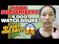 Paano magkaroon ng 1,000 Subscriber at 4,000 Watch Hour sa loob lang ng 1 Araw (Tips & Tricks)