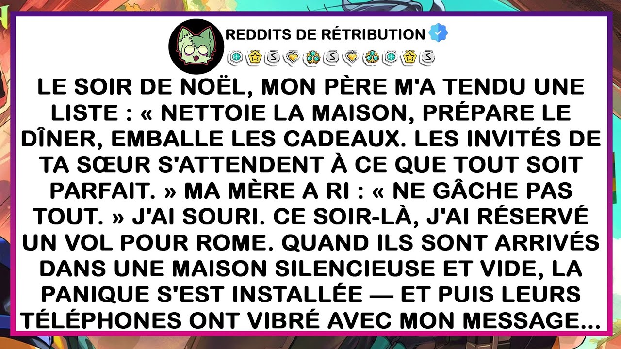 La veille de Noël, mon père m’a tendu une liste : « Nettoie la maison, prépare le dîner, emballe les