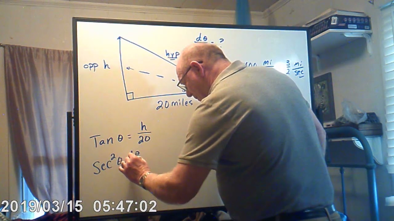 Related Rates:  Finding the rate of angle increase