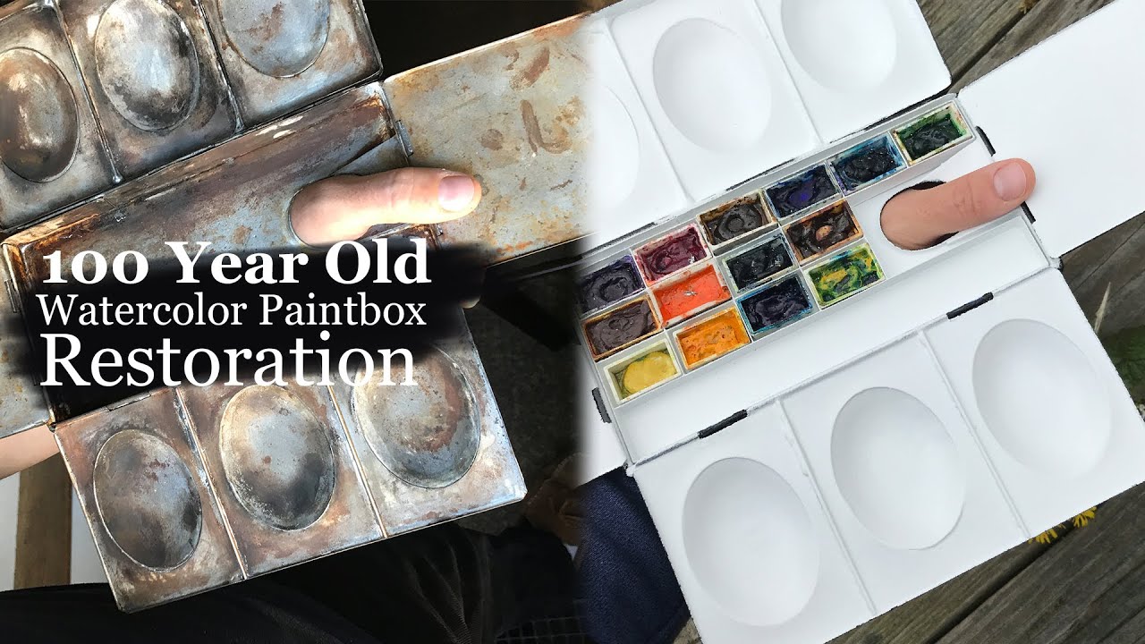 100 year old C. Roberson Tin Watercolor Paintbox Restoration