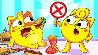 Healthy Food  VS Junk Food   Don't Overeat  | Healthy Habits & Funny Cartoon Stories For Kids