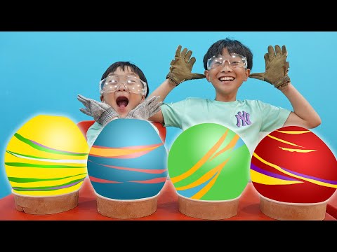 얼음 풍선 깨기 예준이와 예성이의 풍선놀이 Ice Balloons challenge