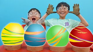 얼음 풍선 깨기 예준이와 예성이의 풍선놀이 Ice Balloons challenge