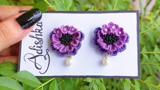 How to make Simple & Beautiful Crochet Floral Earrings | Easy Step by Step tutorial (HINDI)