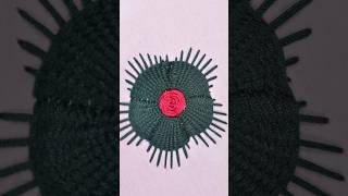 Unique Black Thread Circle Embroidery | Flower Embroidery Designs | Embroidery for Beginners #shorts