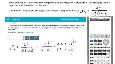 Combinations, Elementary Statistics in ALEKS