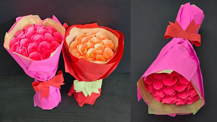 Paper Flower Bouquet | Paper Flowers | Flower Bouquet Making With Paper | Valentine's Day Craft