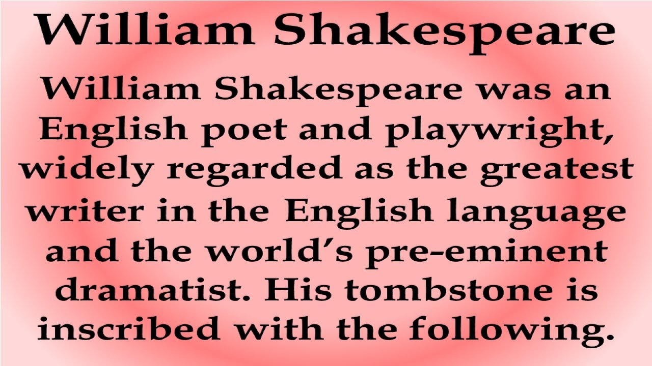 Essay on shakespeare