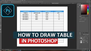 How to make | draw table in photoshop | The Ultimate Guide to Creating Tables with Photoshop.