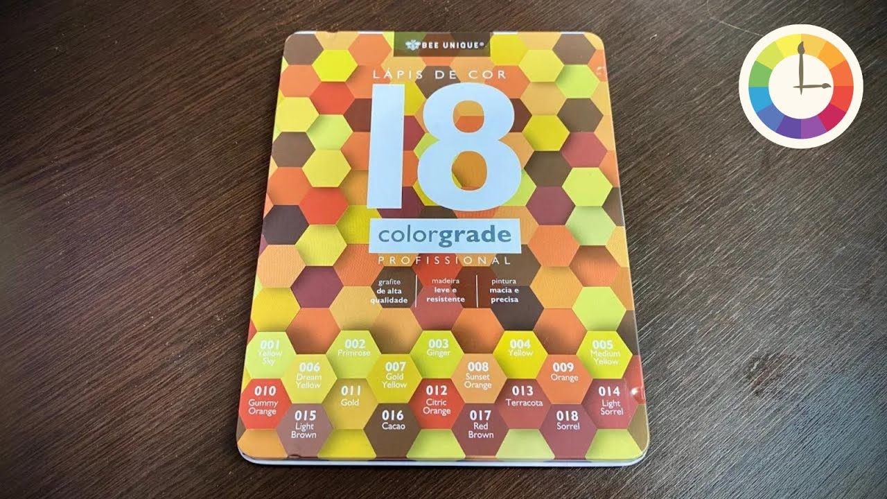 Lápis de cor BEE UNIQUE Color Grade Profissional 18 cores - Kit 01 ...