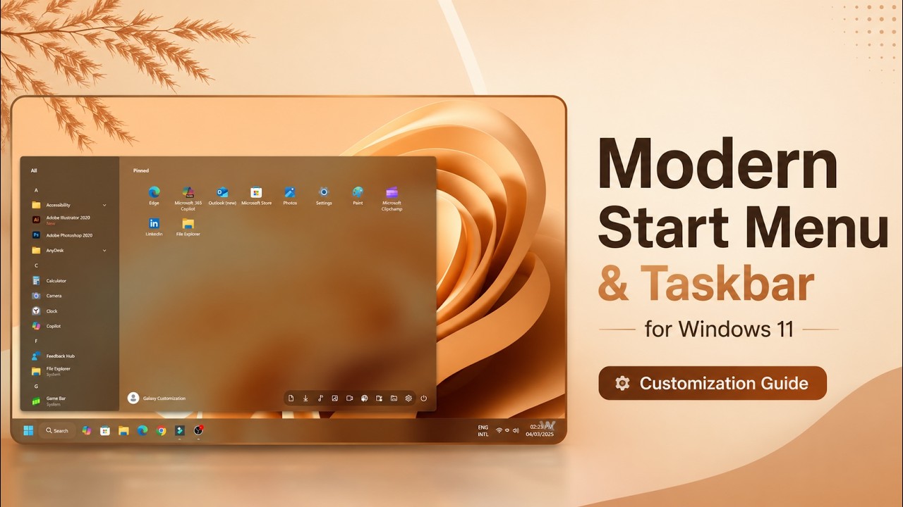 Modern Start Menu & Taskbar for Windows 11 | Customization Guide - YouTube